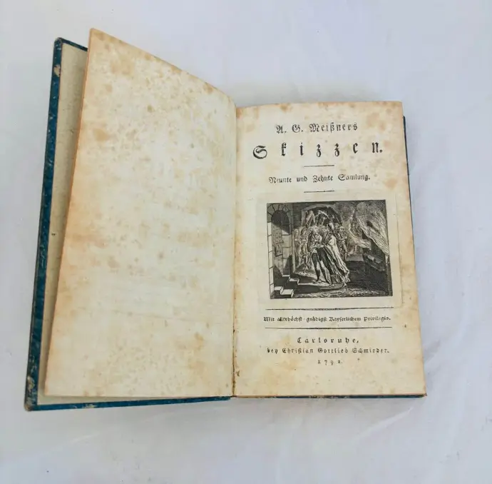 Antique Rare dated 1792 German Book. Aprox 500 pages. 17x10x2cm 300 years old
