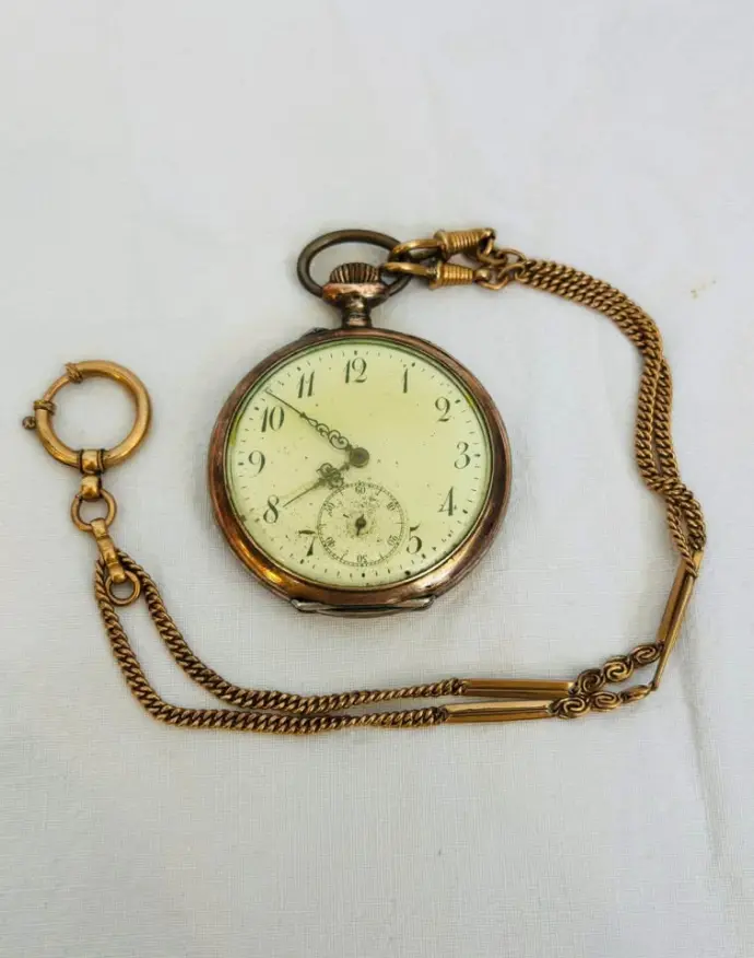 Antique 1800’s silver 800 French mechanical pocket watch 15 Rubies working. 7cm