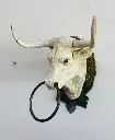 Large Vintage Heavy Cast Oron Bull Head Figure. 27x23x20cm
