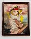 Large Vintage Original Oil Painting Women Portrait. Framed and Signed ‘Stavros’ 74x59cm