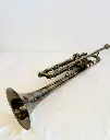 Antique Silver Plated Amati Trumpet. Made in Czechoslovakia. Basic test and working. 57cm