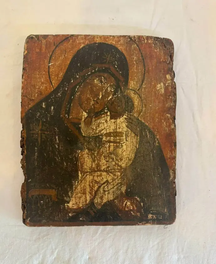 Antique Original 1700’s Greek Orthodox Icon. 27x22x2.5cm