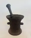 Antique 1800’s Large Heavy Cast Iron Mortar & Pestle. 26cm