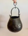 Antique 1800’s Rare Metal Fire Pot. 22x19xm Handle 33cm
