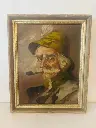 Antique Oil Painting Depicting Old Man. Signed and Framed. 52x42cm