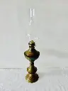 Antique light brass oil lamp. 58x13cm