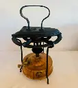 Antique collectible iron with brass stove (stove made in Sweden)