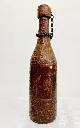 Antique beautiful glass &leather bottle with lid! Made in Spain! 35x9cm