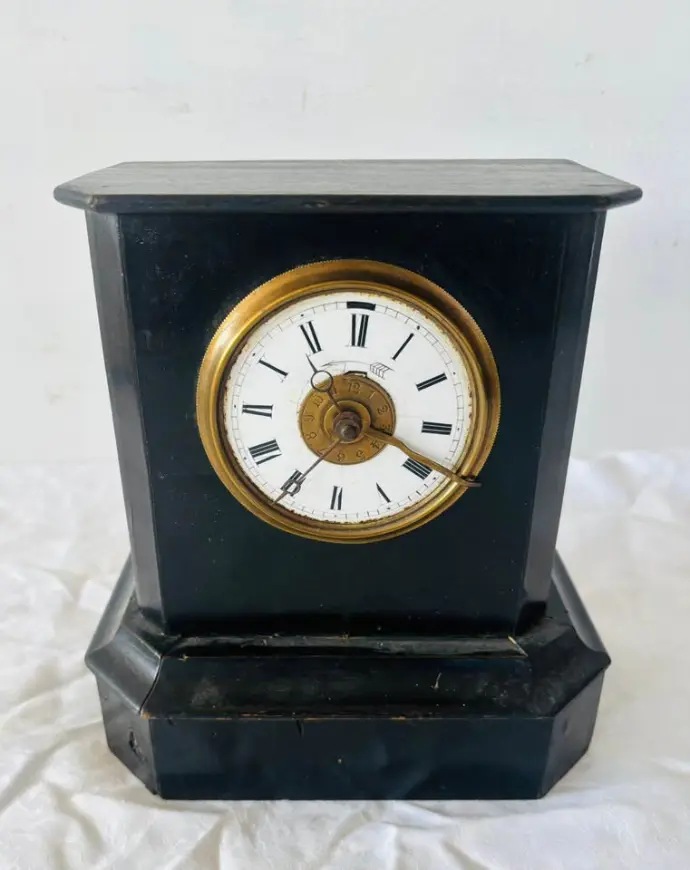 Antique original 1800’s French wooden mechanical clock with alarm. working.22x20x11cm