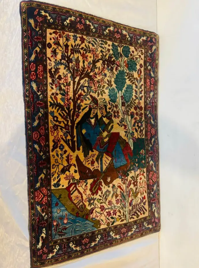 Antique rare Bidjar handmade persian carpet. Great condition. 110x76cm