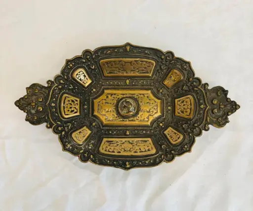 Antique Original 1880’s Rare very heavy bronze plate.
