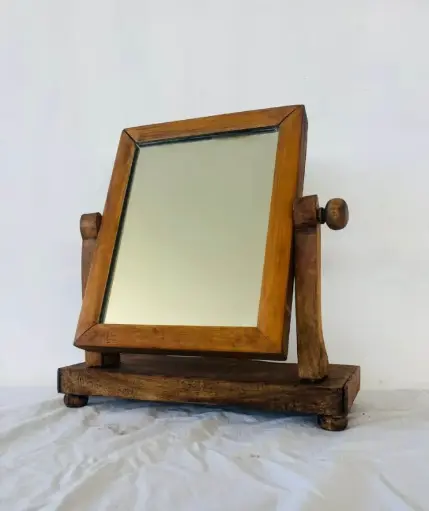 Vintage wooden swing dressing mirror. 35x33x14cm
