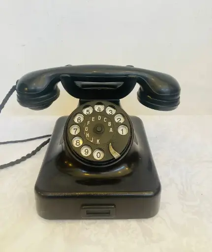 Antique rare 1920-40's German Siemens large heavy bakelite rotary telephone! 25x18x15 cm