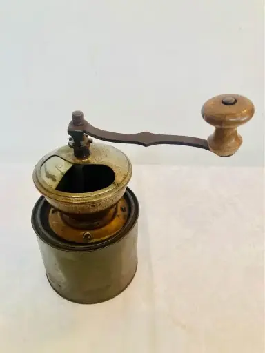 Antique Rare 1800’s Metal Coffee/pepper Grinder! Working! 23x12cm