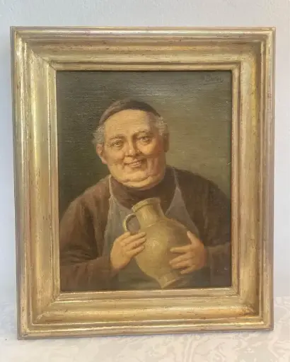 Antique original beautiful oil painting of old man! Signed and framed! 35x30cm