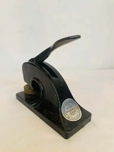 Antique 1940-50’s Cyprus cast iron black desk stamp! Good condition! 16x15x7cm