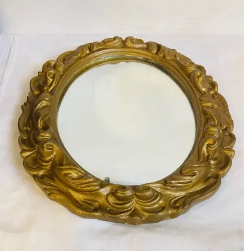 Antique wooden and plaster guild mirror ! 40x35x5cm