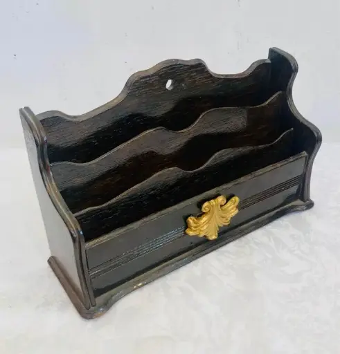 Antique Wooden Desk Top Letter Holders ! 28x25x9cm