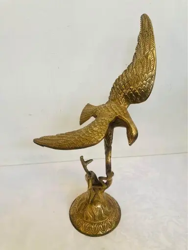 Antique solid brass eagle statue