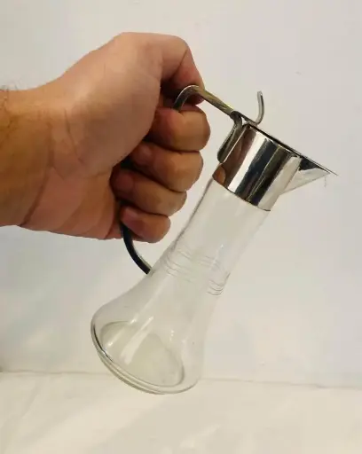 Antique Art Deco Silver Plated & Glass Jug (great Condition) 18cm