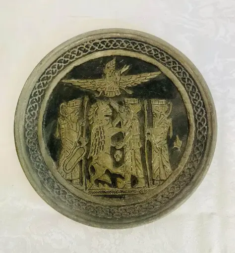 Antique original 1800’s Persian Isfahan handmade copper tinned plate!