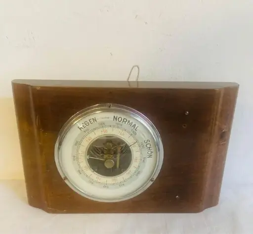 Antique German Wooden & Glass Barometer! Great Condition! Working!23x14x4cm