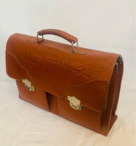 Antique 1940-50’s original leather bag! 40x30x12cm