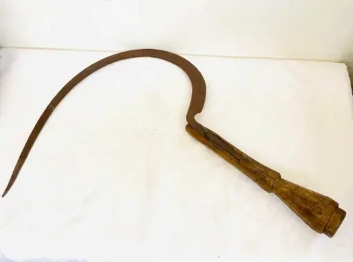 Antique Cyprus handmade scythe! 61x46cm