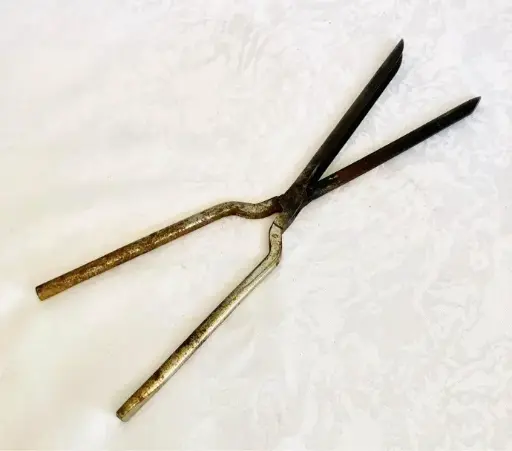 Antique rare collectible barber curling iron tool ! 29cm !