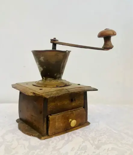 Antique rare historic 200 years old early 1800's coffee grinder! museum piece! 25x23x20cm