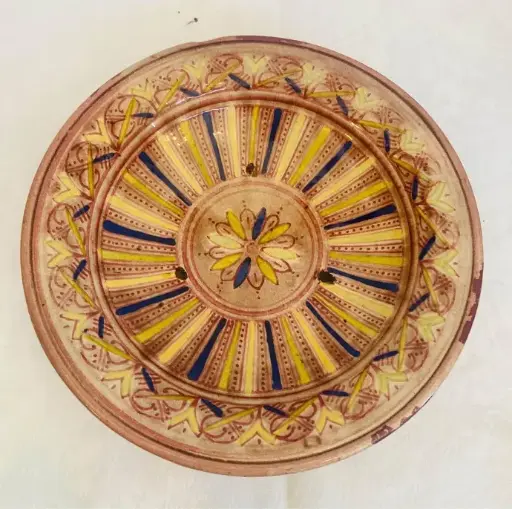 Large handmade beautiful deep ceramic/clay plate! 25x9cm