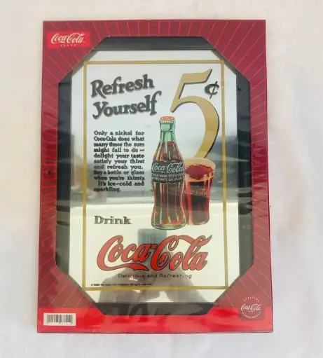 Collectible original 2005 unopened Coca Cola mirror! 36x26cm!
