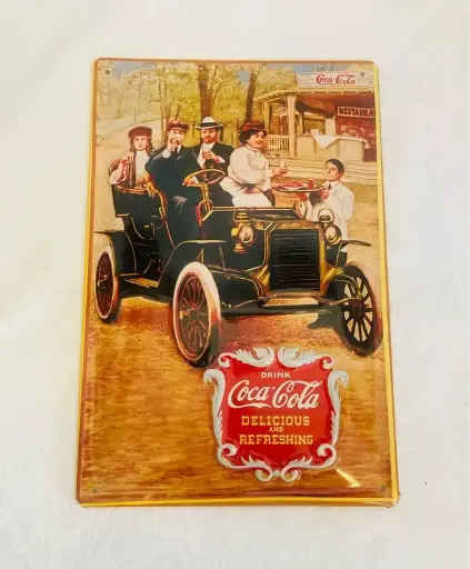 Collectible original 1997 rare coca cola tin sign! 30x20cm