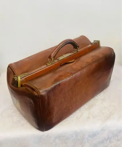 Antique 1920’s original large leather Dr. bag! 55x25x25cm