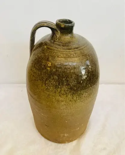 Antique 1800’s empty whisky clay/pottery jug! 36x19cm