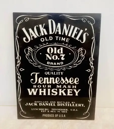 Large original vintage heavy metal collectible Jack Daniel’s sign! 40x30cm Made in usa!