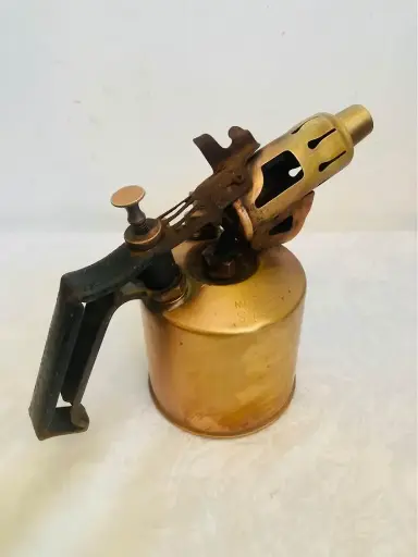 Large antique brass blowtorch! Made in Sweden! 28x20x12cm