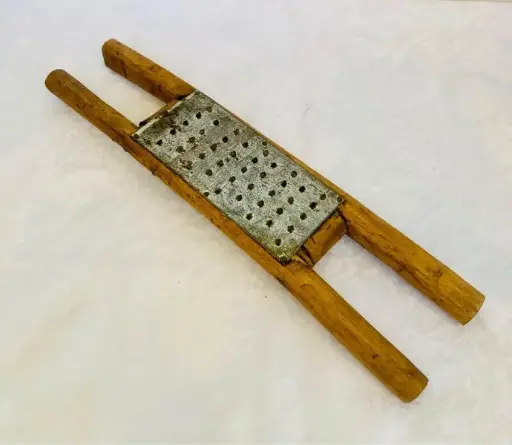Antique Wooden & Metal Cyprus kitchen grater ! 36x8x3cm