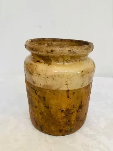 Antique rare Cyprus Lapithos honey pot! 13x10cm
