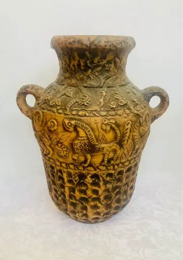 Large vintage handmade beautiful ceramic vase !