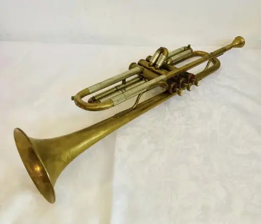 Antique rare German Lindberg brass Trumpet 54x16cm