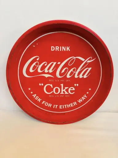 Collectible original coca cola metal tray. 33x4cm