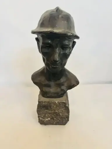 Antique Handmade Clay/Pottery Figure signed. 25x12cm.