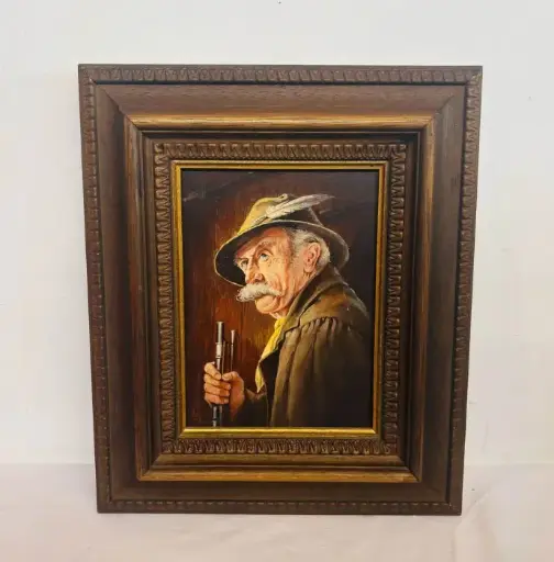 Antique original framed oil painting signed. 39x33x5cm