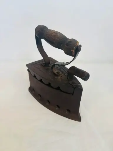 Antique 1800’s Original Rare Design Charcoal Iron. 18x17x8cm