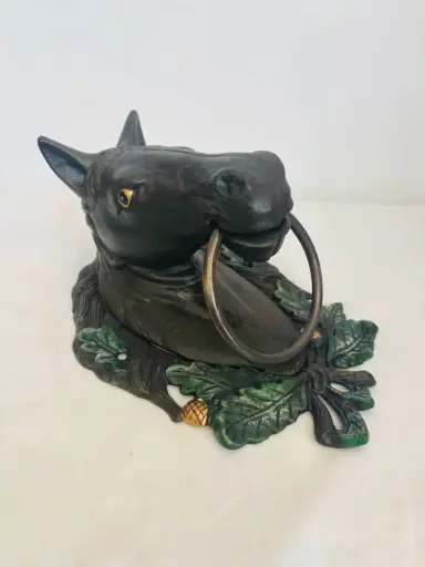 Vintage Large Heavy Cast Iron Horse Head. 27x26x20cm