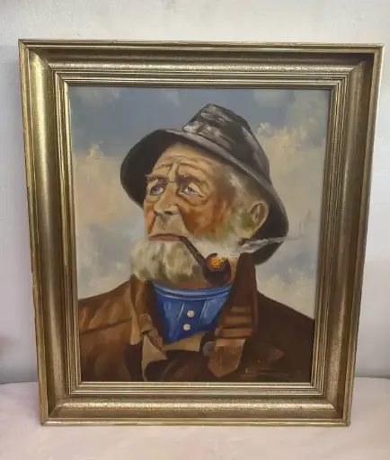 Large Antique Original Oil Painting (signed) 60x51cm