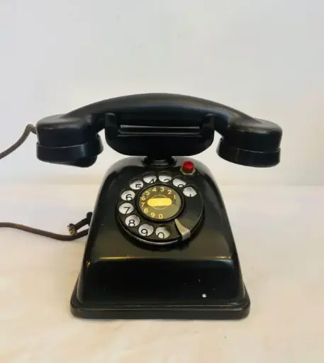 Antique 1938 rare Metal Belgium telephone. 25x17x17cm