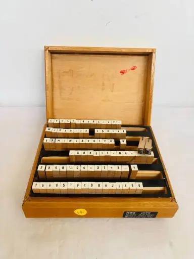 Vintage Wooden Printing Letters StampsSet. 22x10x18cm