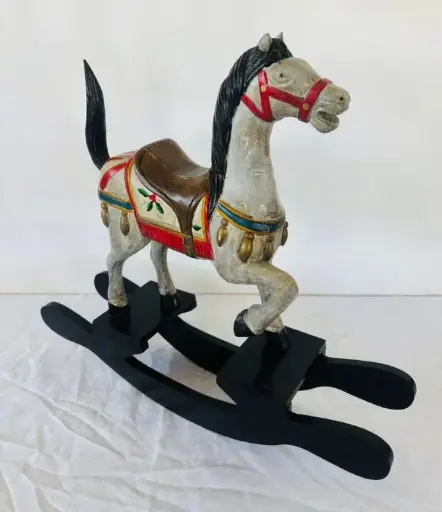 Antique Original 1800’s Handmade Decorative Wooden Rocking Horse. 54x50x12cm